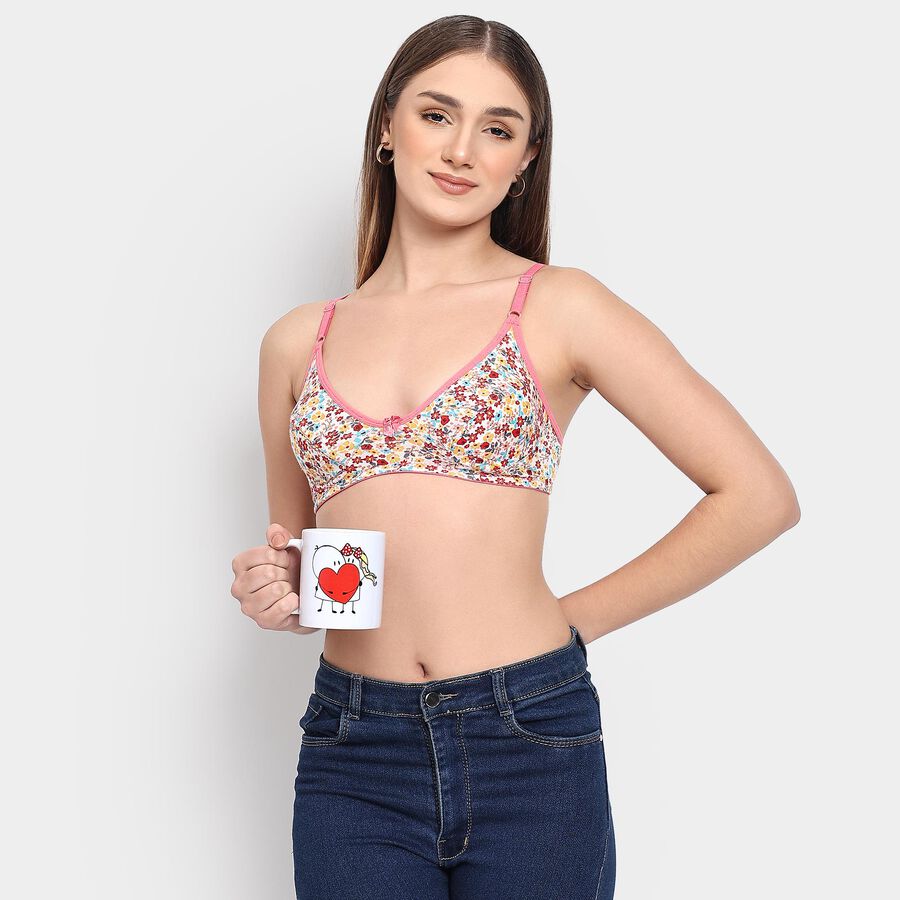 Ladies' 100% Cotton Bra , पीच, large image number null