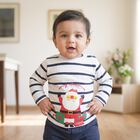 Infants White Cotton Round Neck Regular T-Shirt, White, small