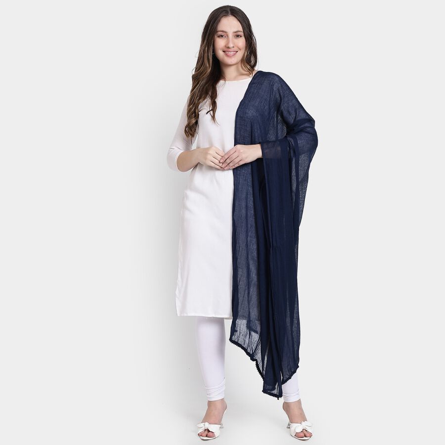 Ladies' Dupatta, Dark Blue, large image number null