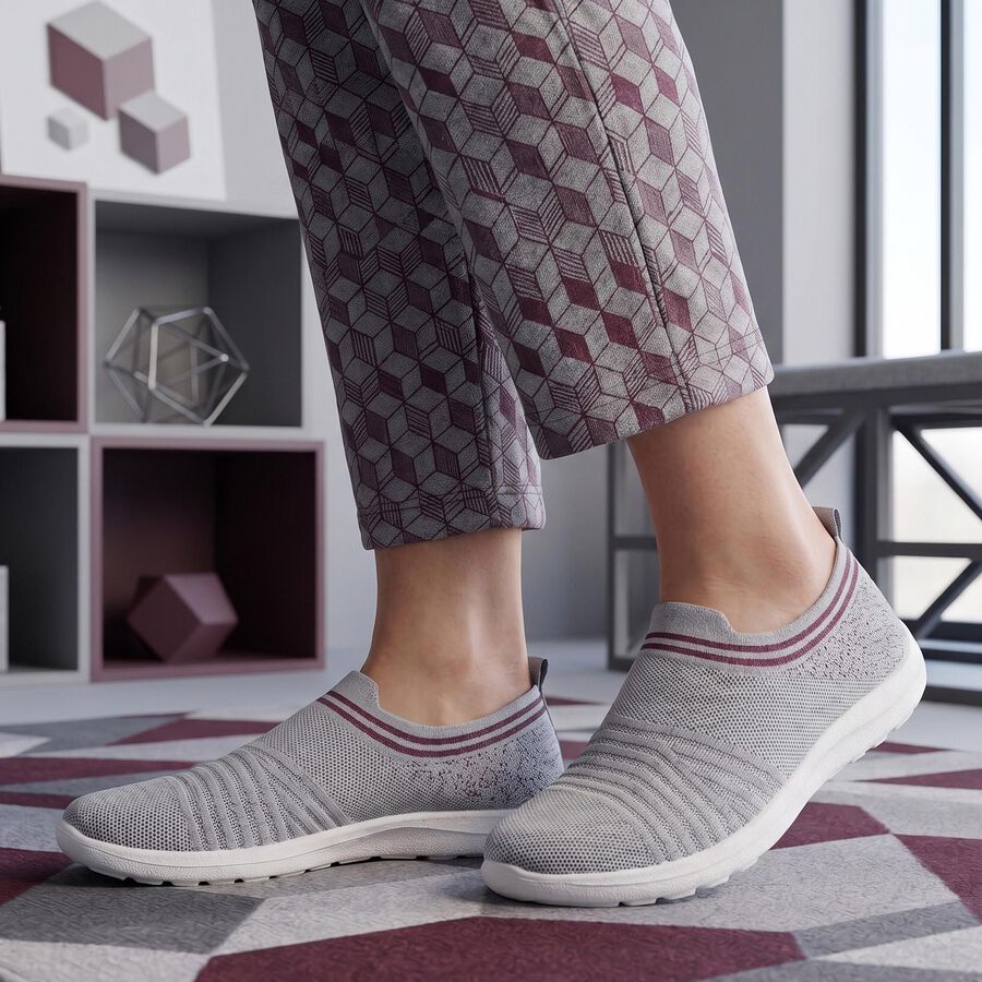 Women's Grey Slip-On Casual Shoes, Grey, large