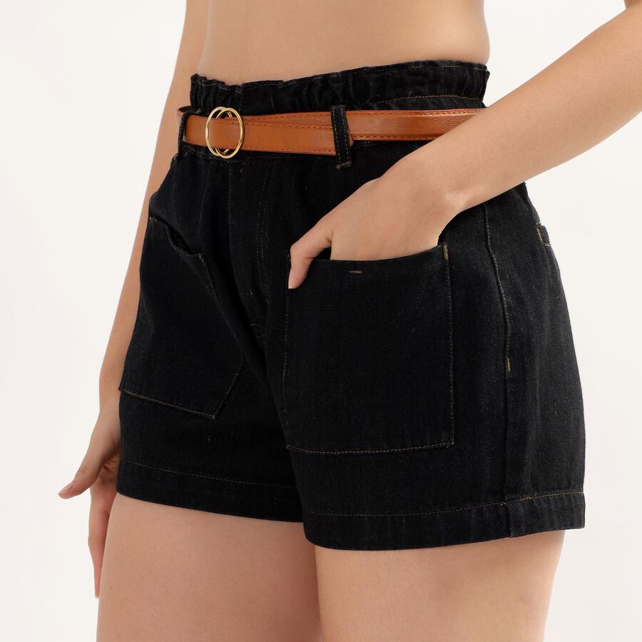 Ladies' 100% Cotton Shorts , Black, large image number null