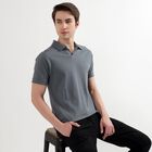 Men's Polo Collared Half Sleeves T-Shirt, गहरा ग्रे, small image number null