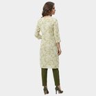 Women's Light Green Round Neck Floral Printed Kurta, Light Green, small
