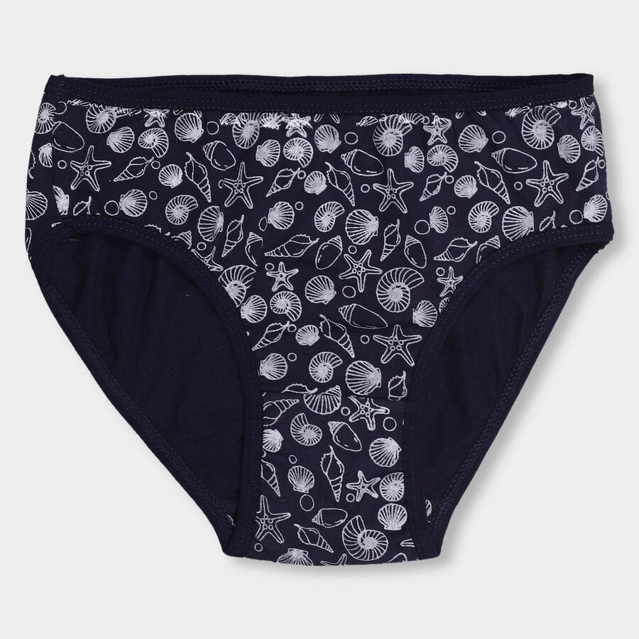 Girls' 100% Cotton V-Cut Panty , Navy Blue, large image number null