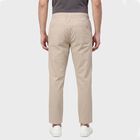 Men's Beige Slim Fit Casual Trousers, गहरा पीला, small