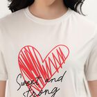 Ladies' Round Neck T-Shirt, Off White, small