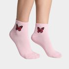 Women's Assorted Regular Fit Butterfly Print Pack of 3 Socks, चुनिंदा, small