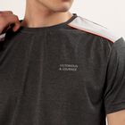 Men's Dark Grey Crew Neck Athleisure T-Shirt, Dark Grey, small