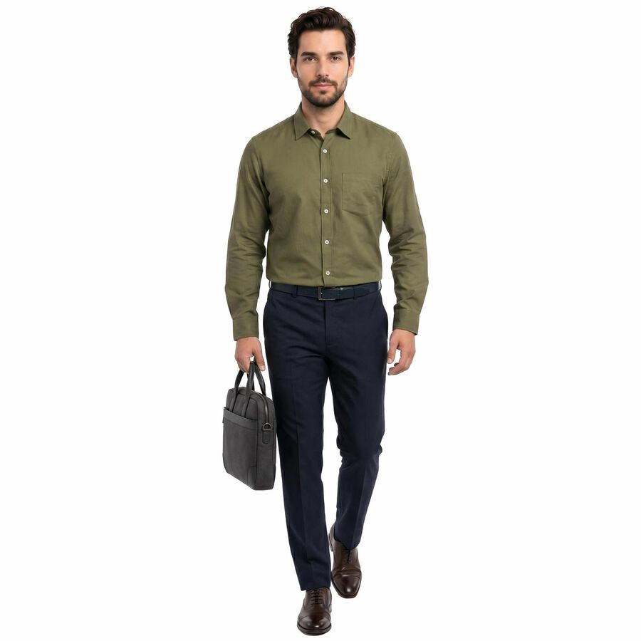 Men Dark Green Regular Fit Formal Shirt, गहरा हरा, large