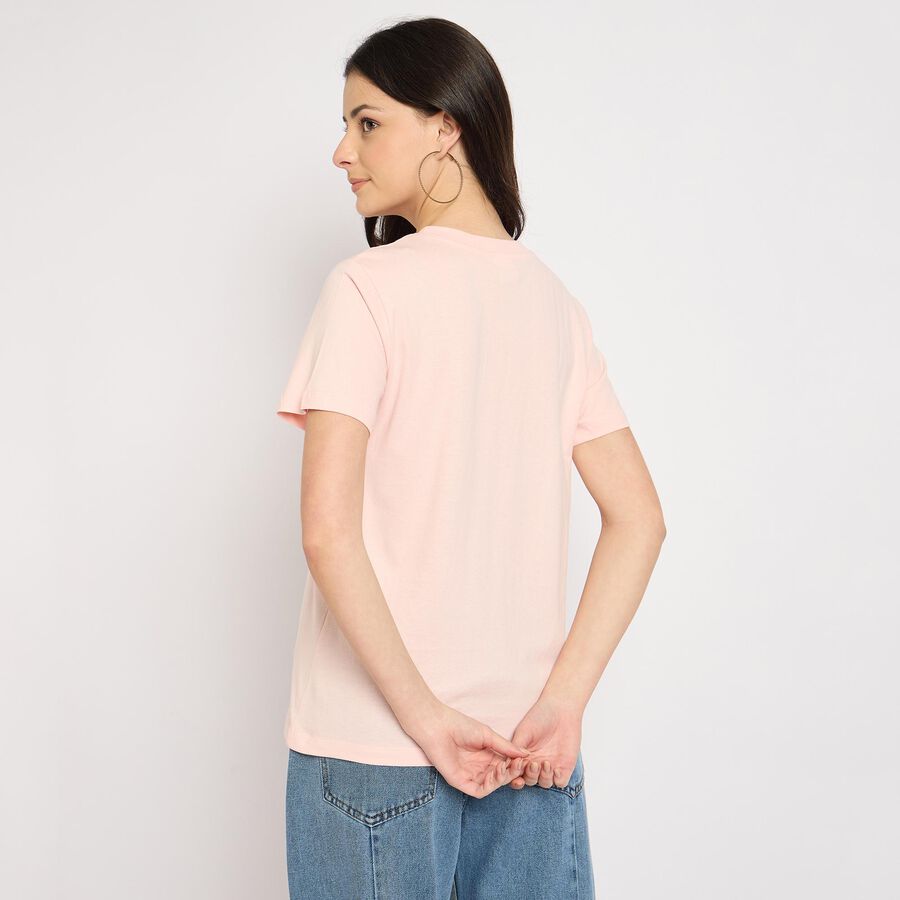 Ladies' 100% Cotton Round Neck T-Shirt , Light Pink, large