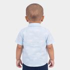Infants Light Blue Cotton Half Sleeve Classic Casual Shirt, Light Blue, small