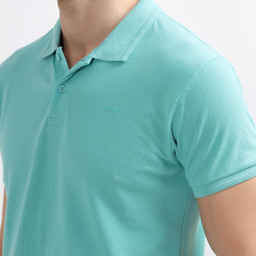Men's Collared Half Sleeves T-Shirt, हल्का हरा, large