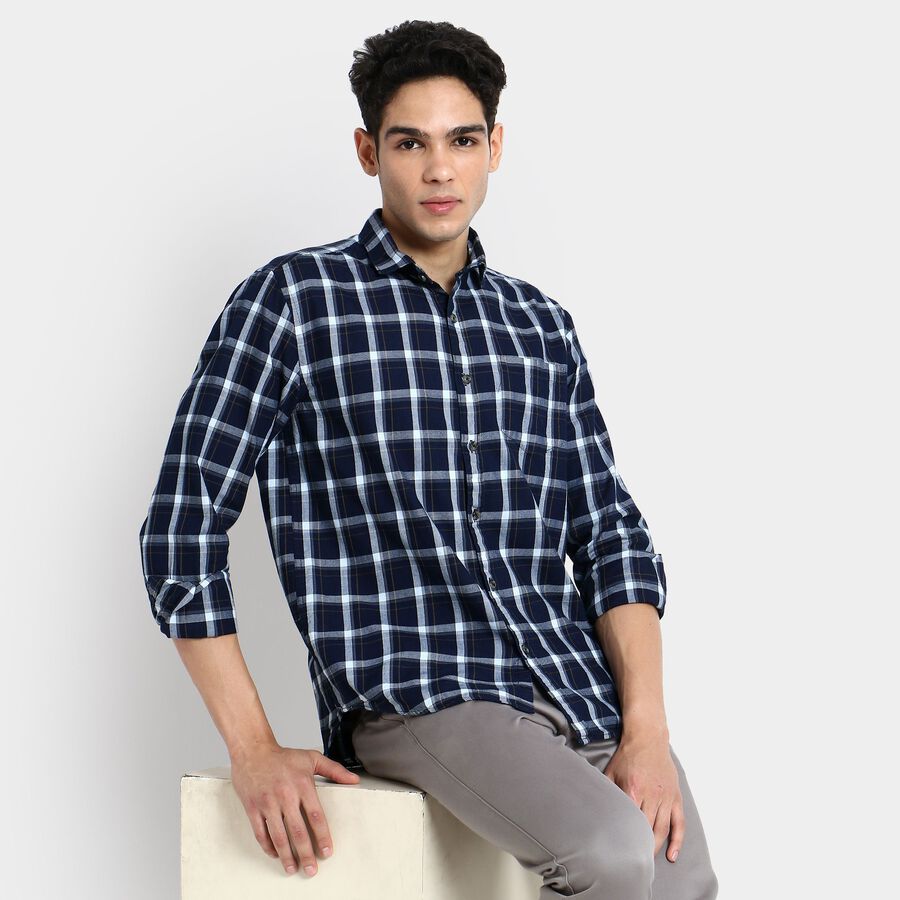 Men's 100% Cotton Casual Shirt, हल्का ग्रे, large image number null