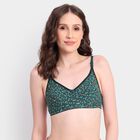 Ladies' 100% Cotton Non-Padded Bra, Dark Green, small image number null