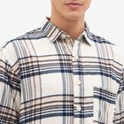 Men's Off White and Navy Cotton Button Down Casual Shirt, Off White, small image number null