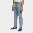 Boys Light Blue Jogger Fit Cargo Jeans, हल्का नीला, small image number null