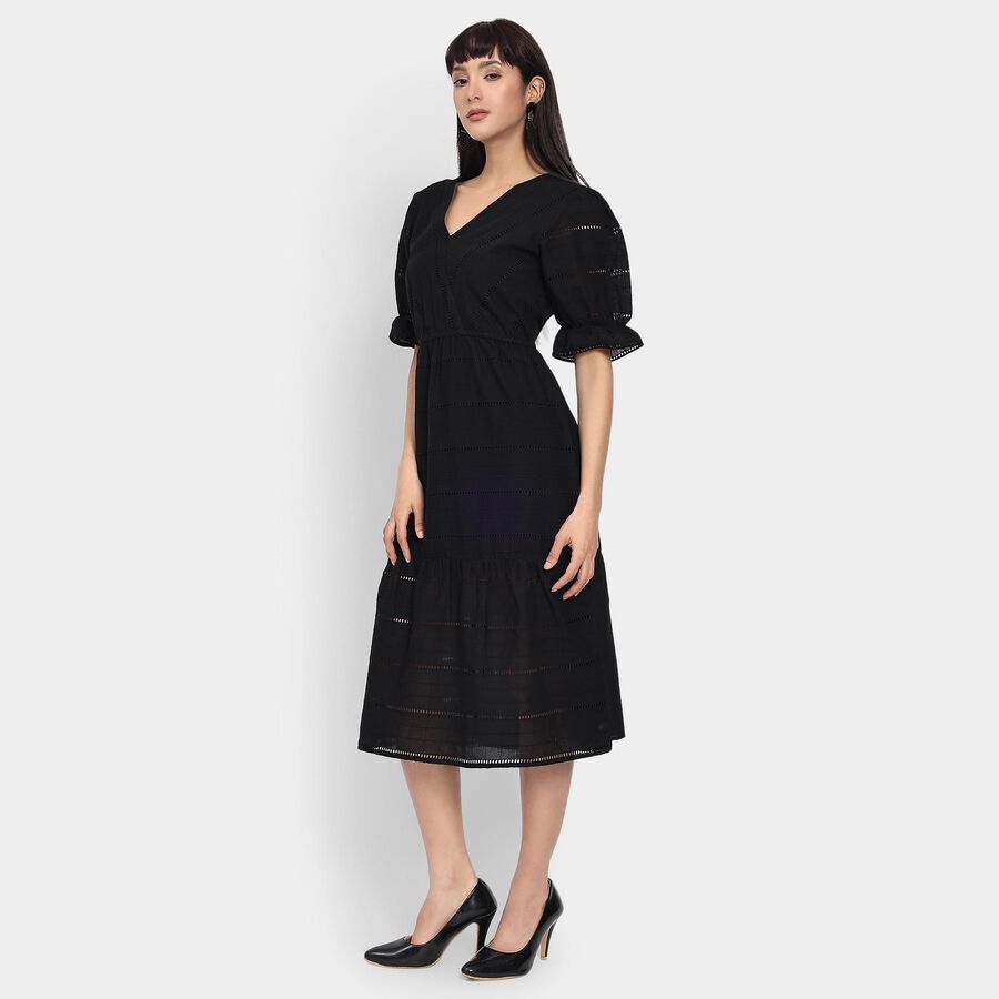 Ladies' 100% Cotton Dress , Black, large image number null