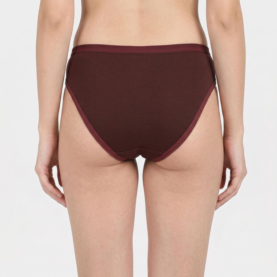 Women's Brown Regular Fit Solid Panty, भूरा, large