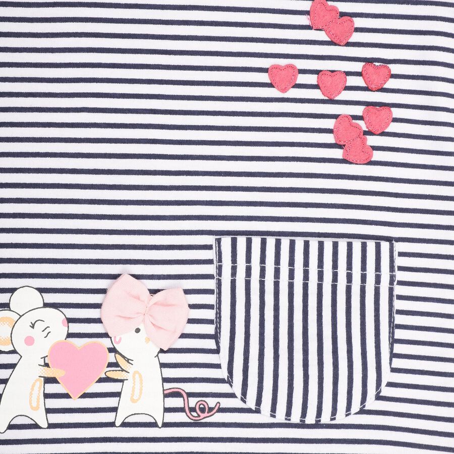 Infant Girls' 100% Cotton Short Set, Navy Blue, large