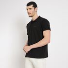 Men's Collared Half Sleeves T-Shirt , Black, small image number null