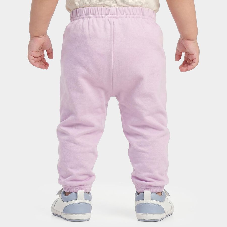 Infants' Lavender Jogger Fit Cartoon Printed Cotton Pyjama, लाइलेक, large