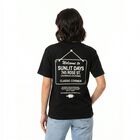 Women's Black Round Neck Regular T-Shirt, काला, small
