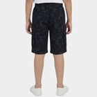 Boys' Navy Cotton Relaxed Fit Jamaican Shorts, नेवी ब्लू, small
