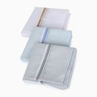 Men's White and Light Blue Striped Pack of 3 Handkerchief, Light Grey, small