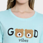 Embellished Round Neck T-Shirt, Aqua, small image number null