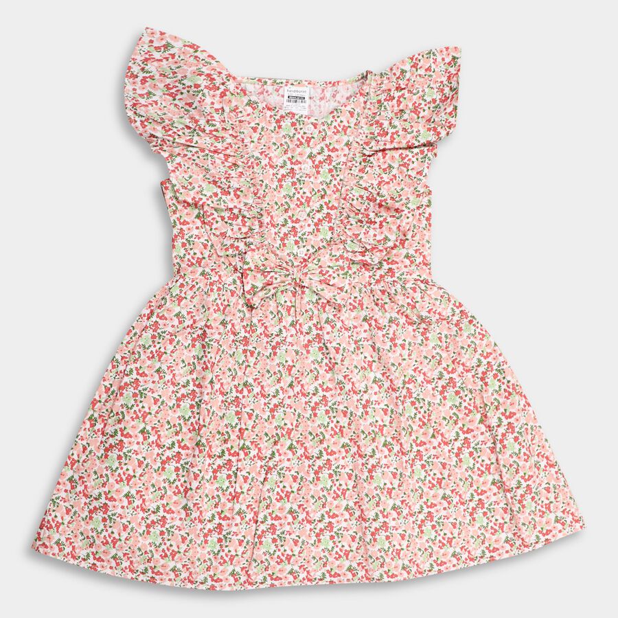 Girl's 100% Cotton Frock , गुलाबी, large image number null