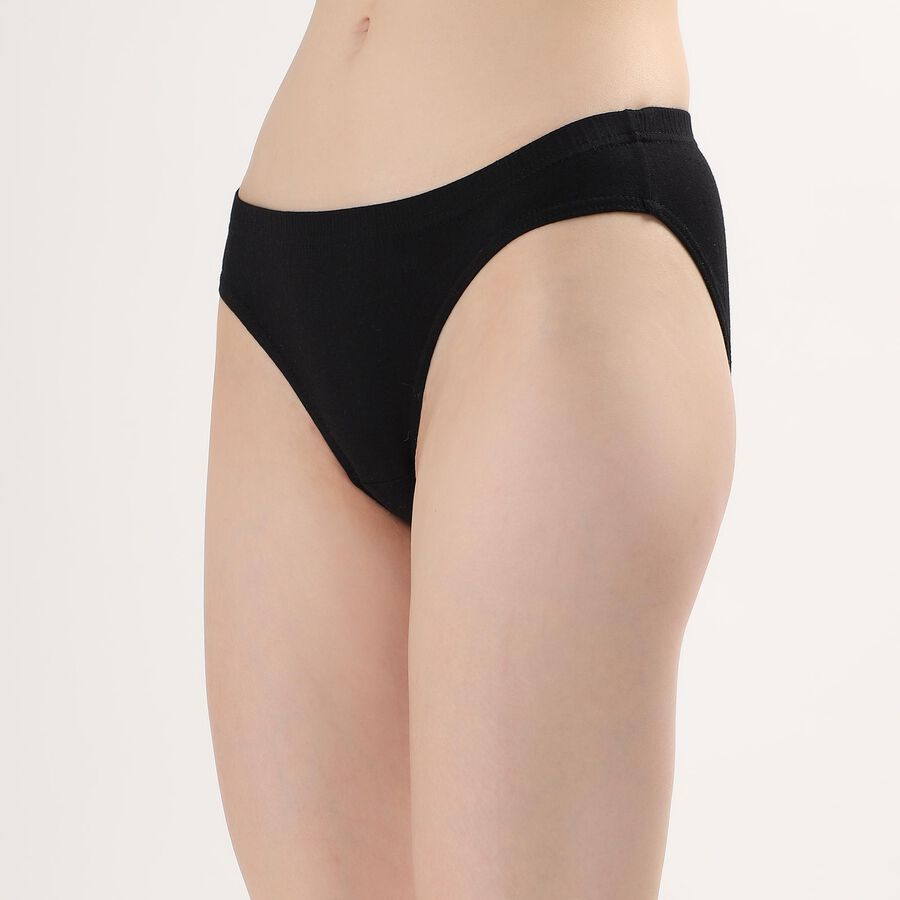 Ladies' 100% Cotton Panty , Black, large image number null