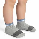 Men's Light Gray and White and Black Regular Fit Ankle-Length Socks Pack of 3, नेवी ब्लू, small image number null