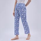 Women's Light Powder Blue Floral Printed Elastic Waist Pyjama, Mid Blue, small image number null