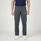 Men's Grey Regular Fit Track Pants, गहरा ग्रे, small