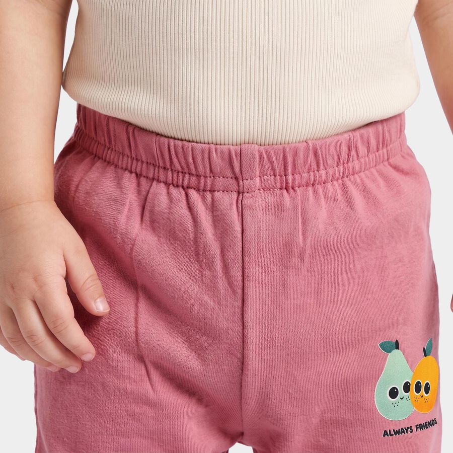 Infants Pink Jogger Graphic Printed Pyjama, Light Pink, large