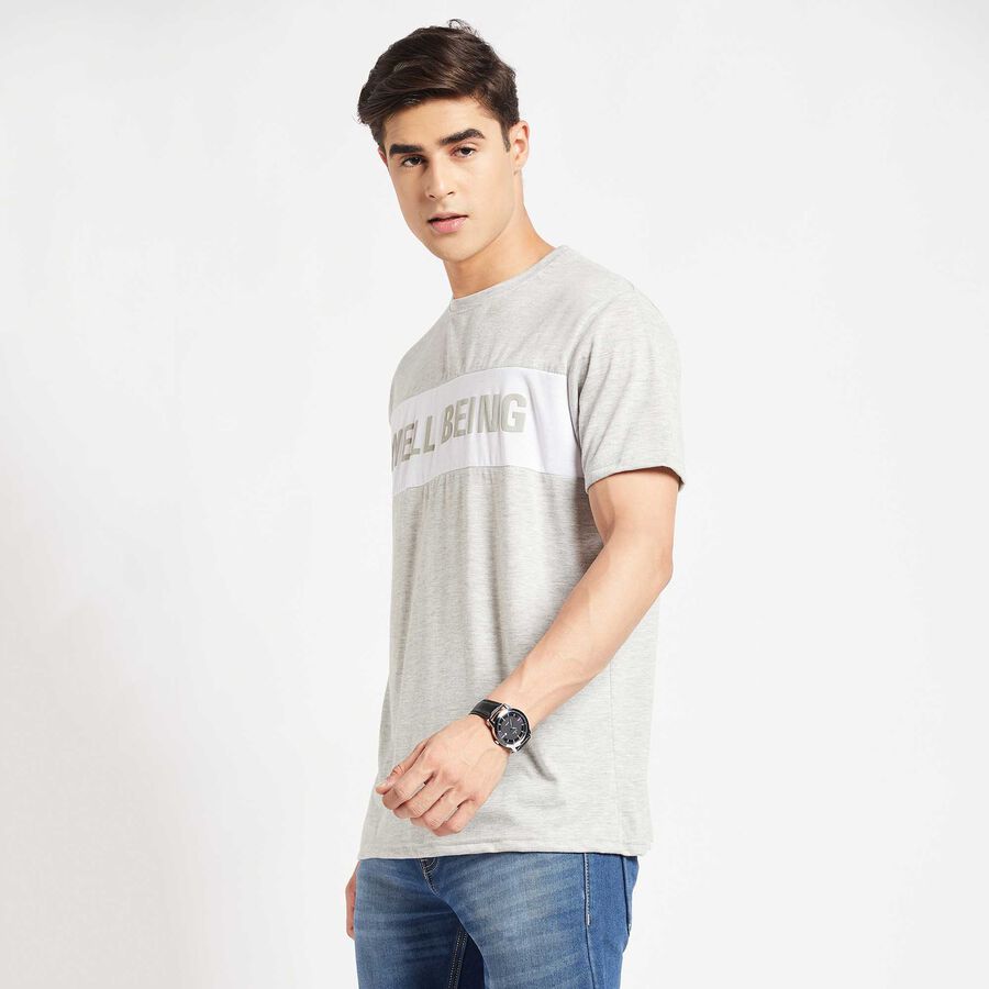 Round Neck T-Shirt, Melange Light Grey, large image number null