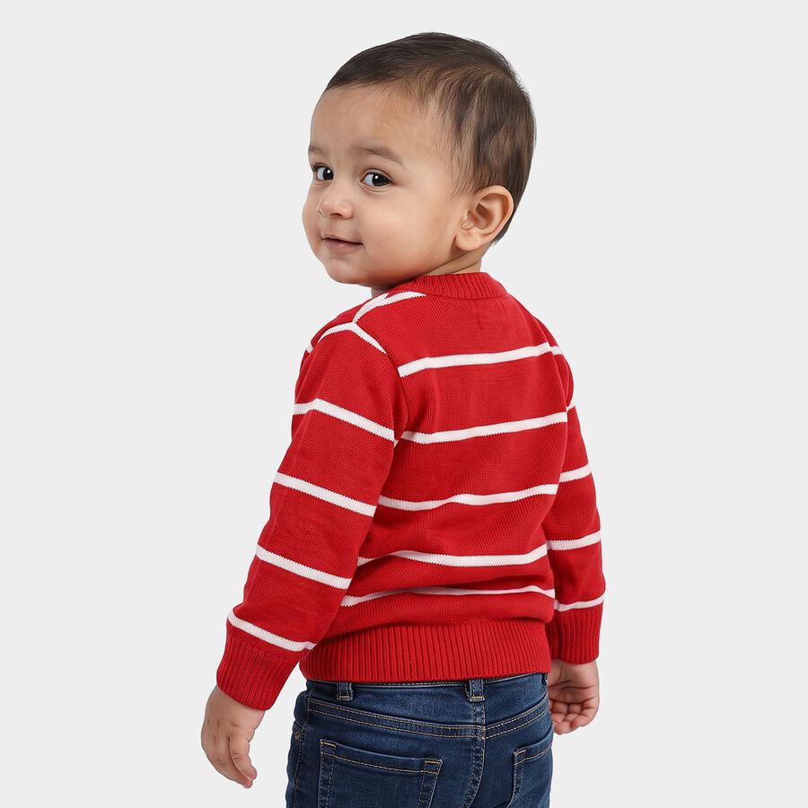 Infants' Red Crew Neck Pullover, लाल, large