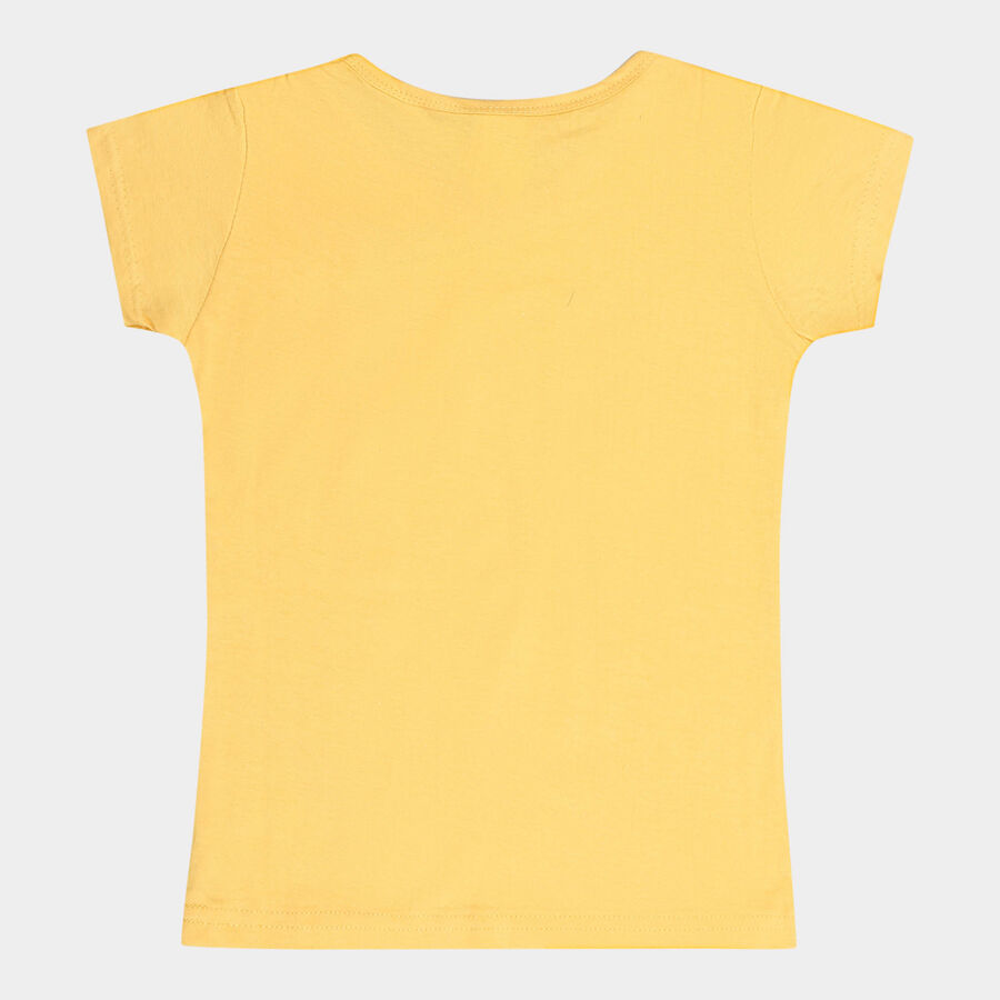 Girls Cotton T-Shirt, Yellow, large image number null