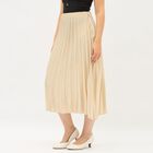 Women's Soft Beige Pleated Midi Skirt, Beige, small
