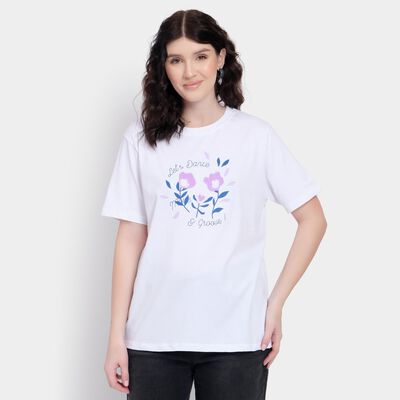 Ladies' 100% Cotton Round Neck T-Shirt 