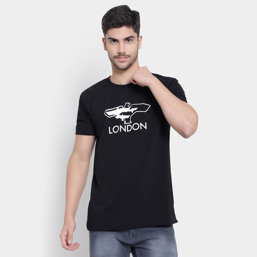 Round Neck T-Shirt, Black, large image number null