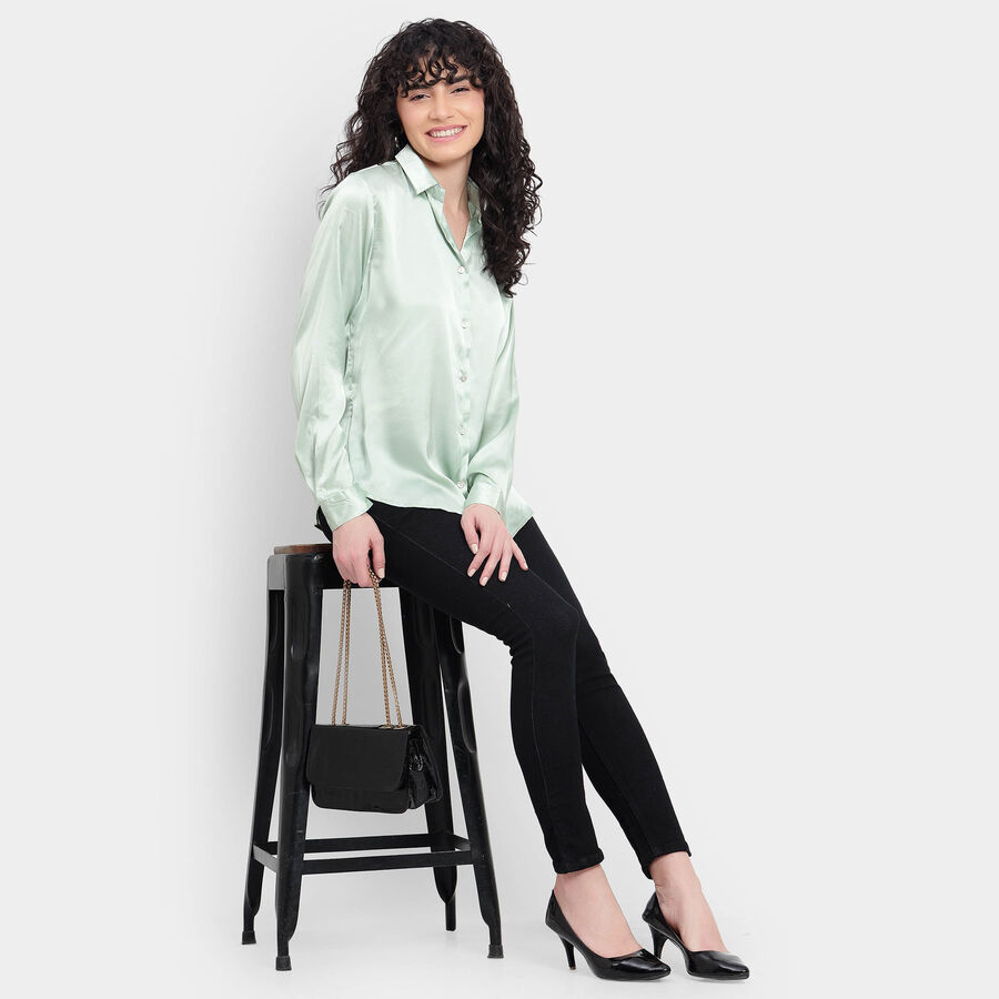 Solid Shirt, हल्का हरा, large image number null