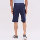 Men's Deep Navy Blue Regular Fit Contrast Panel Jamaican Shorts, Mid Blue, small