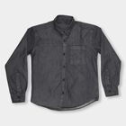 Boys Jet Black Classic Casual Shirt, काला, small image number null