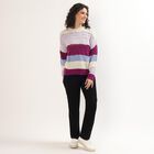 Women's Multicolor Crew Neck Knit Pullover, Lilac, small image number null