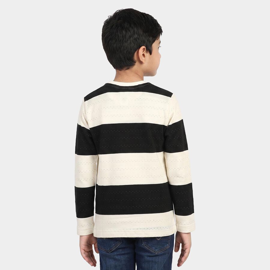 Boys White Crew Neck Regular T-Shirt, सफ़ेद, large