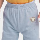 Infants' Light Blue Jogger Fit Bear Print Cotton Pyjama, Light Blue, small