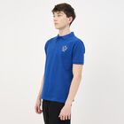 Men's Dark Blue Cotton Polo Neck Classic T-Shirt, Dark Blue, small