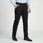 Men's Black Slim Fit Casual Trousers, काला, small