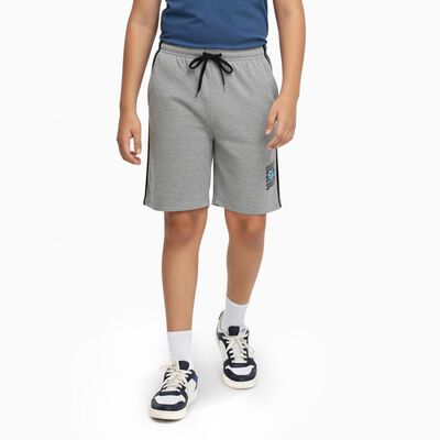 Boys Light Heather Grey Side Striped Bermuda Shorts